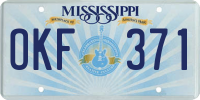MS license plate OKF371