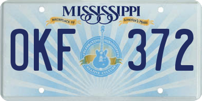 MS license plate OKF372