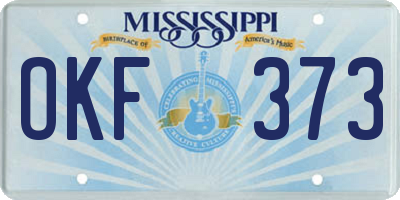 MS license plate OKF373