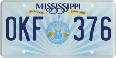 MS license plate OKF376