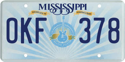 MS license plate OKF378