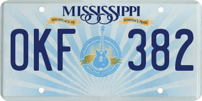 MS license plate OKF382