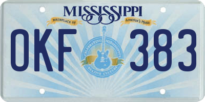 MS license plate OKF383