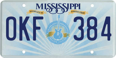 MS license plate OKF384