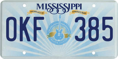 MS license plate OKF385