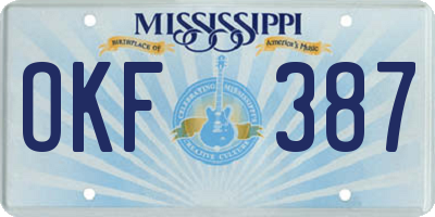MS license plate OKF387
