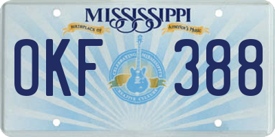MS license plate OKF388