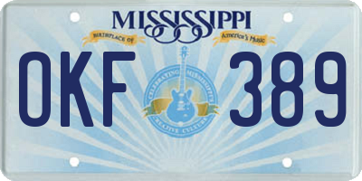 MS license plate OKF389