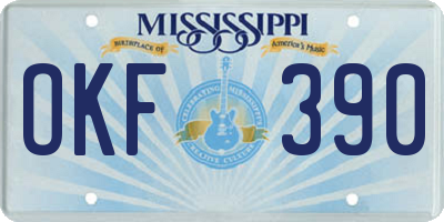 MS license plate OKF390