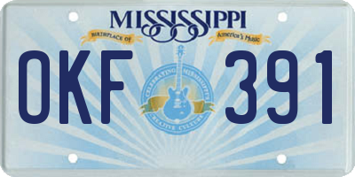 MS license plate OKF391