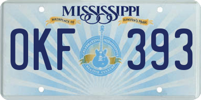MS license plate OKF393