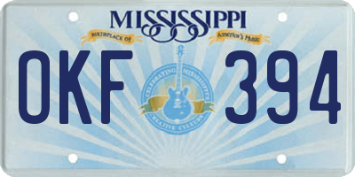 MS license plate OKF394
