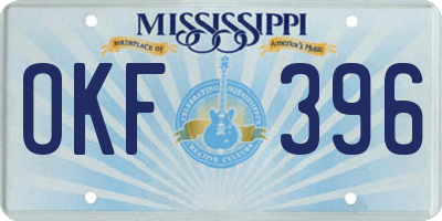MS license plate OKF396