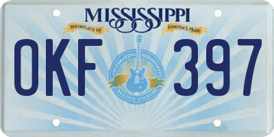 MS license plate OKF397