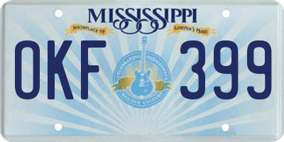MS license plate OKF399
