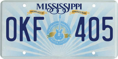 MS license plate OKF405