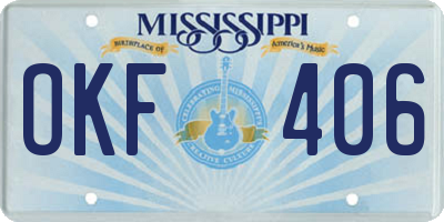 MS license plate OKF406