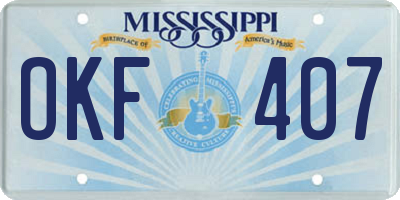 MS license plate OKF407