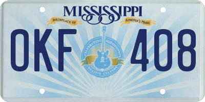 MS license plate OKF408