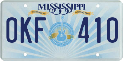 MS license plate OKF410