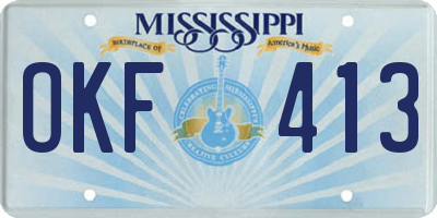 MS license plate OKF413