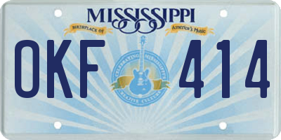 MS license plate OKF414