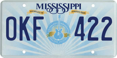 MS license plate OKF422