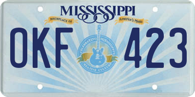 MS license plate OKF423