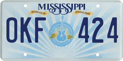MS license plate OKF424