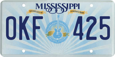 MS license plate OKF425