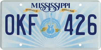 MS license plate OKF426