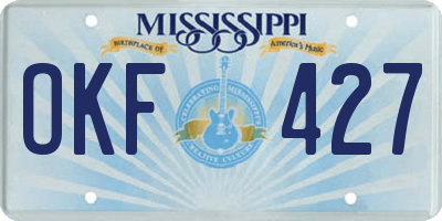 MS license plate OKF427