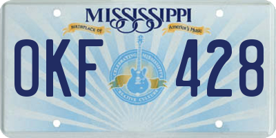MS license plate OKF428