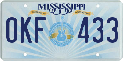 MS license plate OKF433
