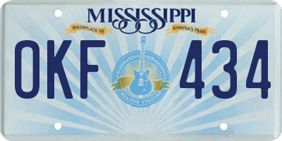 MS license plate OKF434