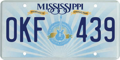 MS license plate OKF439