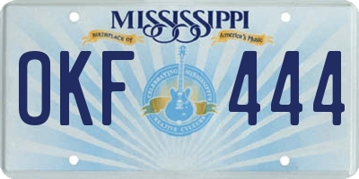 MS license plate OKF444