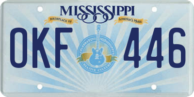 MS license plate OKF446