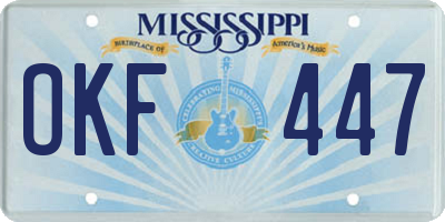 MS license plate OKF447