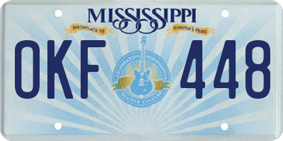 MS license plate OKF448