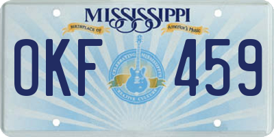 MS license plate OKF459