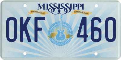 MS license plate OKF460