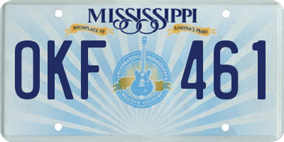 MS license plate OKF461