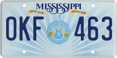MS license plate OKF463