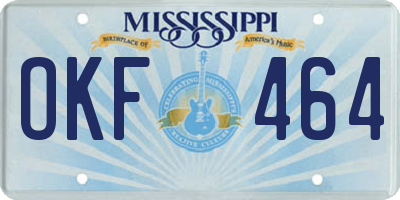 MS license plate OKF464