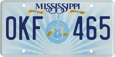 MS license plate OKF465