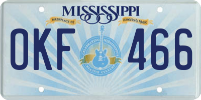 MS license plate OKF466