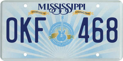 MS license plate OKF468