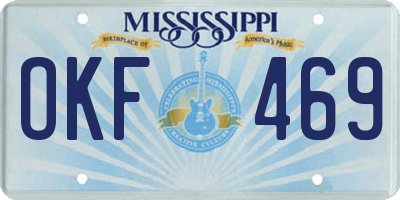 MS license plate OKF469
