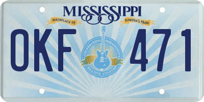 MS license plate OKF471